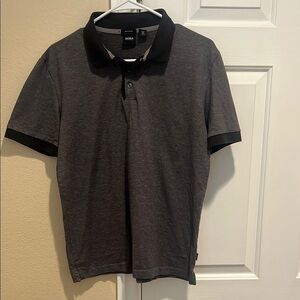 Boss Men's Polo Shirt in Dark Gray and Black
